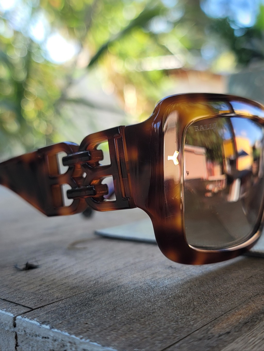 Bally Tortoise Square Sunglasses